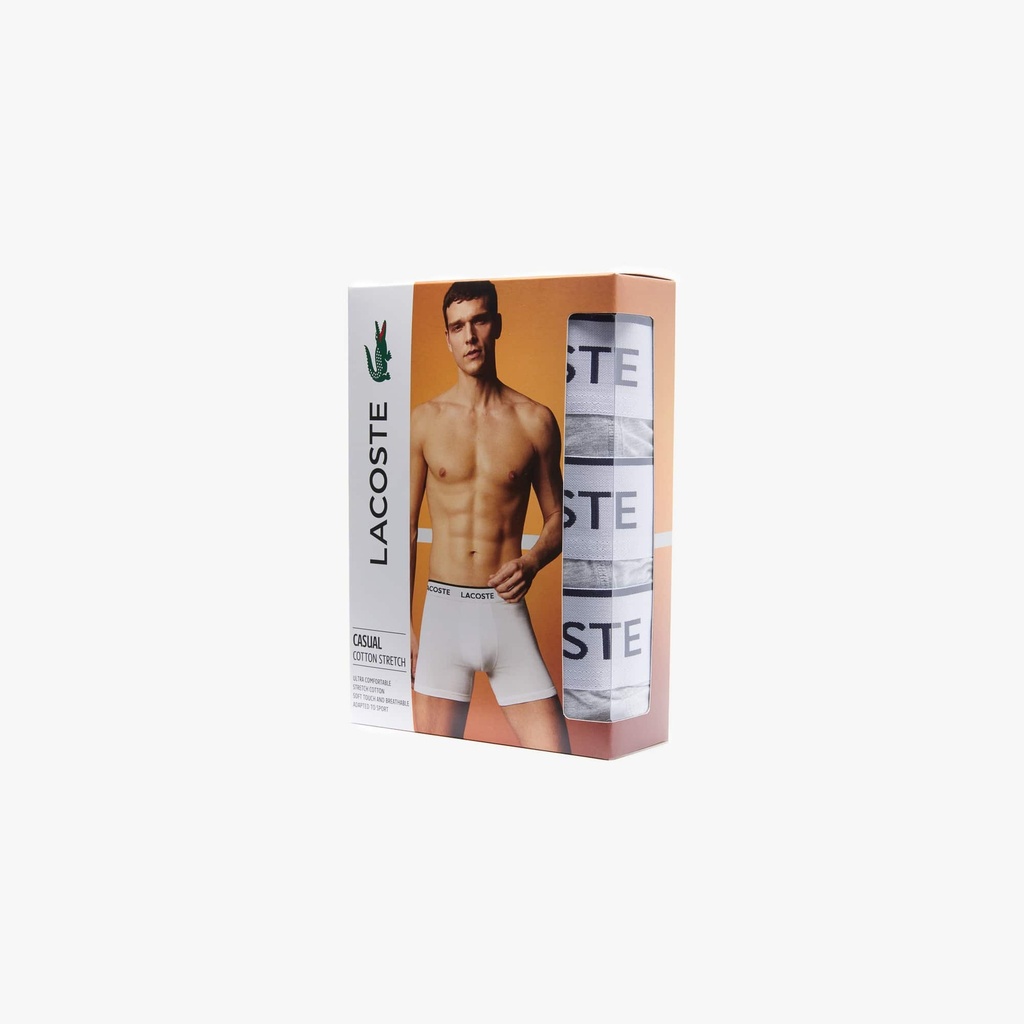 Lacoste Men's 3-Pack Branded Striped Boxers