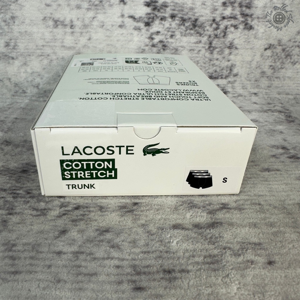NIB Lacoste 5H9002-51 Cotton Stretch Trunk 3 Pack Small Black MSRP $45