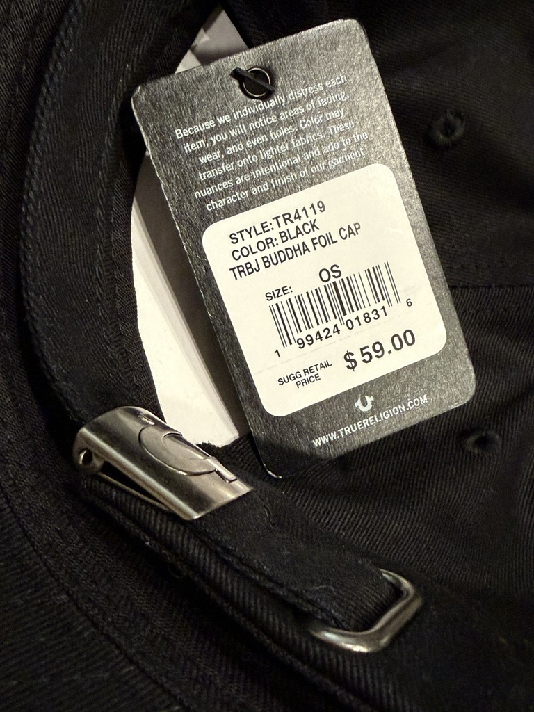 True Religion Buddha Foil Adjustable Cap Black (Brand New with Tag)
