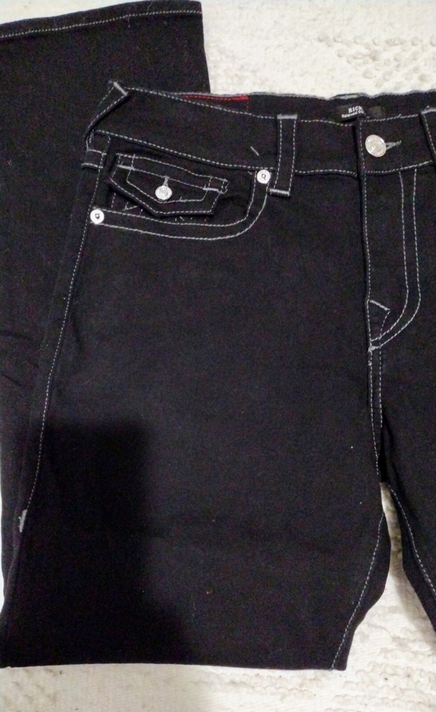 True Religion Men Jeans 3632 Black Stretch Ricky Relaxed Straight NWT $159