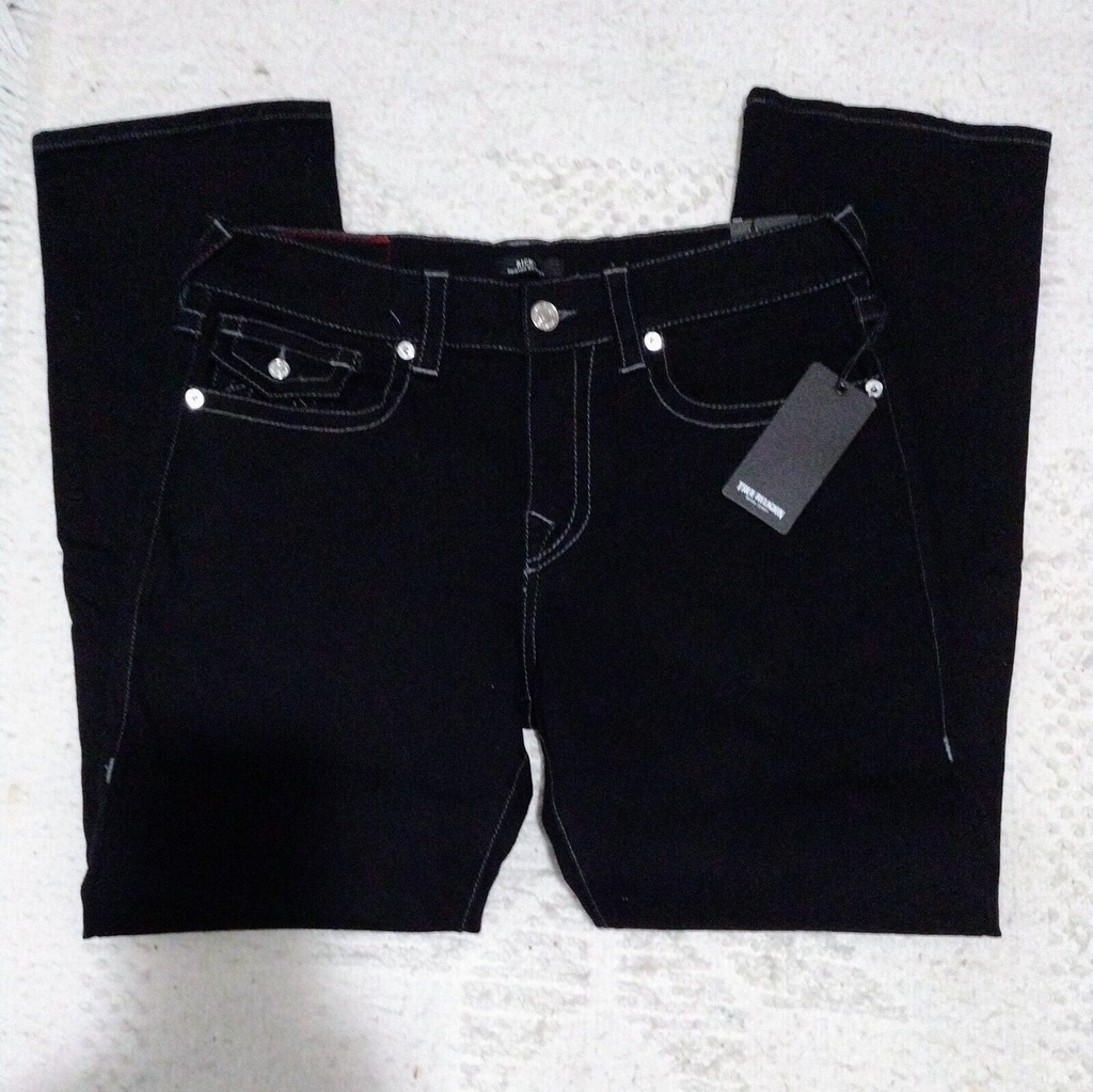 True Religion Men Jeans 3632 Black Stretch Ricky Relaxed Straight NWT $159
