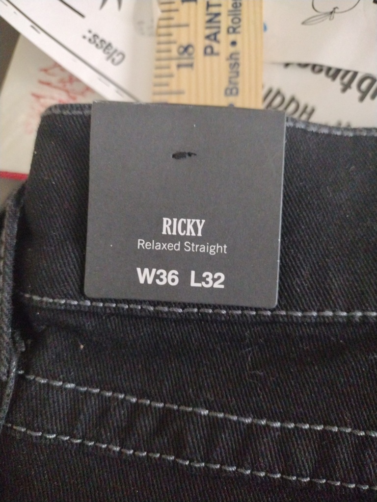 True Religion Men Jeans 3632 Black Stretch Ricky Relaxed Straight NWT $159
