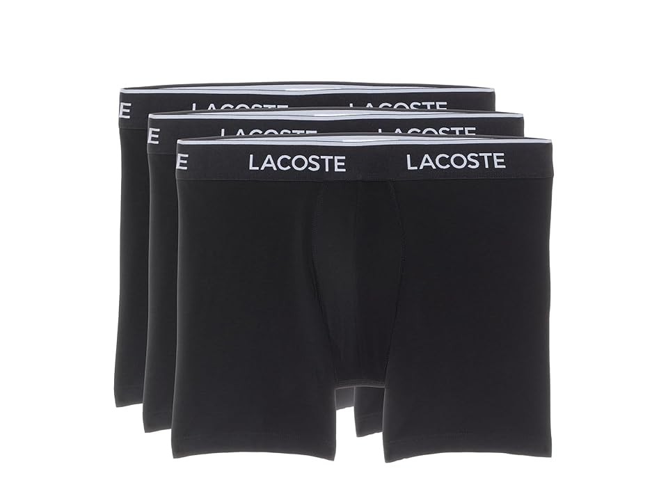 Lacoste Cotton Stretch Jersey Boxer Briefs 3 Pack Black L
