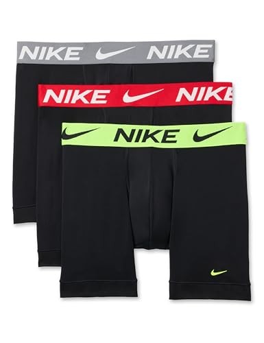 Nike Men's Essential Micro Boxer Briefs, 3-Pack - Black/Volt Wb/Cool Graywb/University Red
