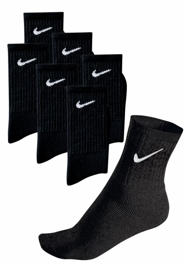 Calcetines Nike Black Crew Everyday Cushioned Socks 6 Pack