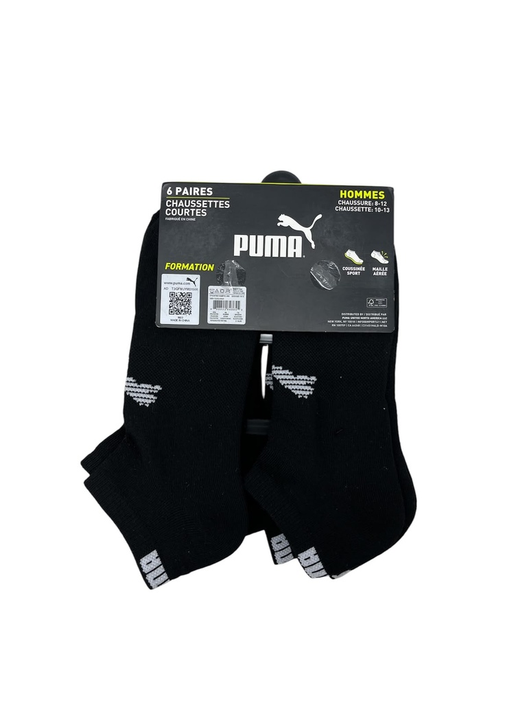 Calcetines puma full black 6 pack de hombre