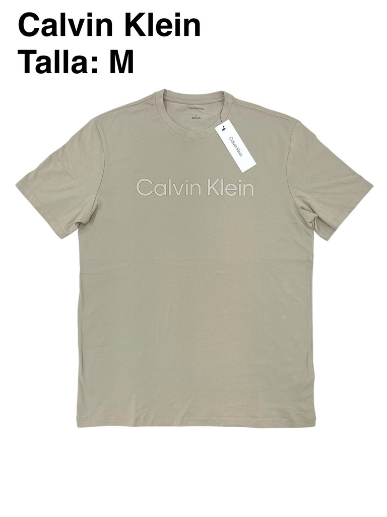 Playera Calvin Klein color beige talla m