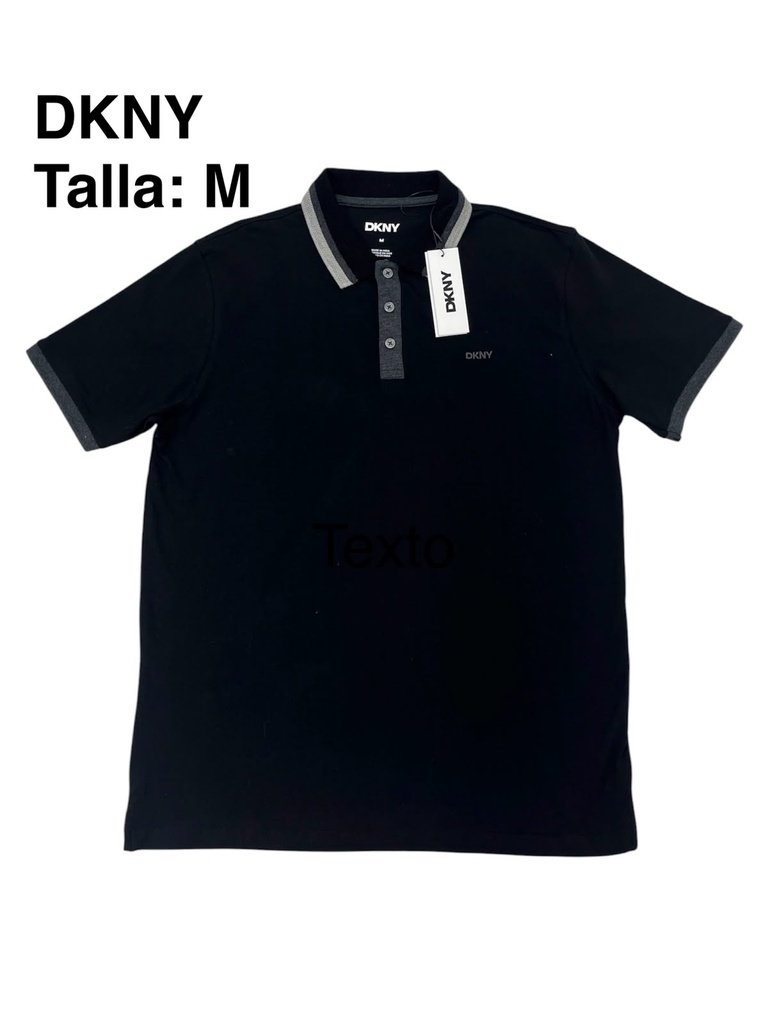 Playera DKNY negra con gris en el cuelloy mangas talla m