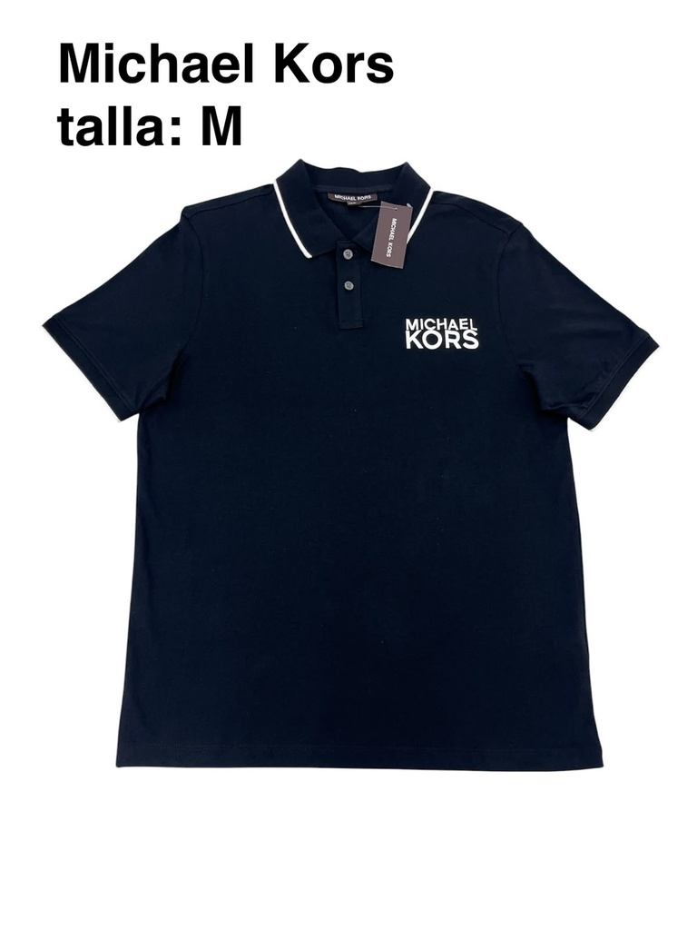 Playera Michael Kors negra con el logo impreso en blanco talla m