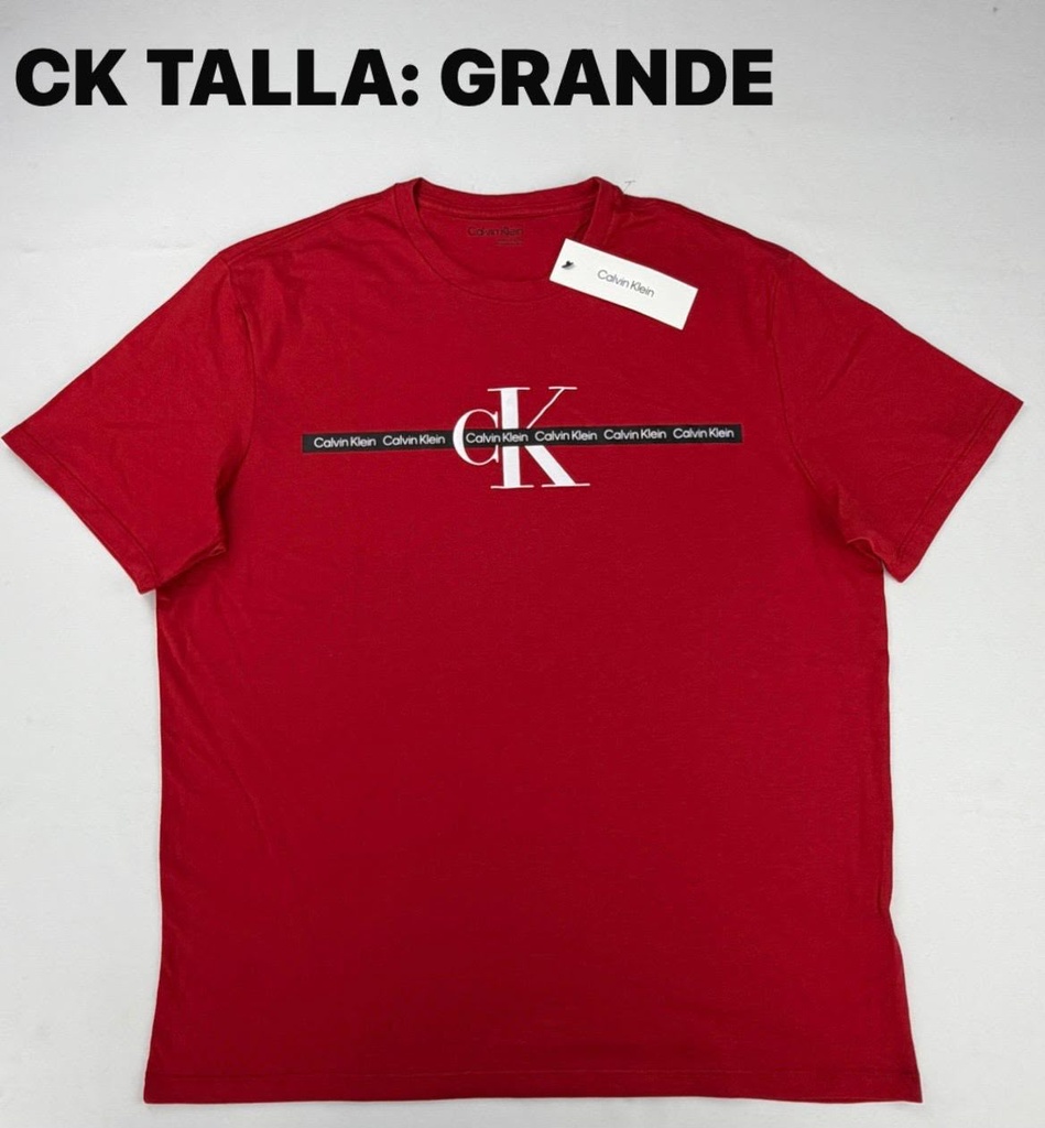 Playera Calvin Klein roja de cuello redondo talla L