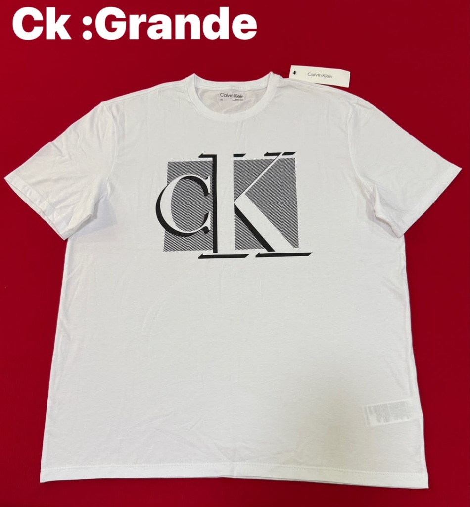 Playera Calvin Klein blanca con un logotipo ck en el centro talla L