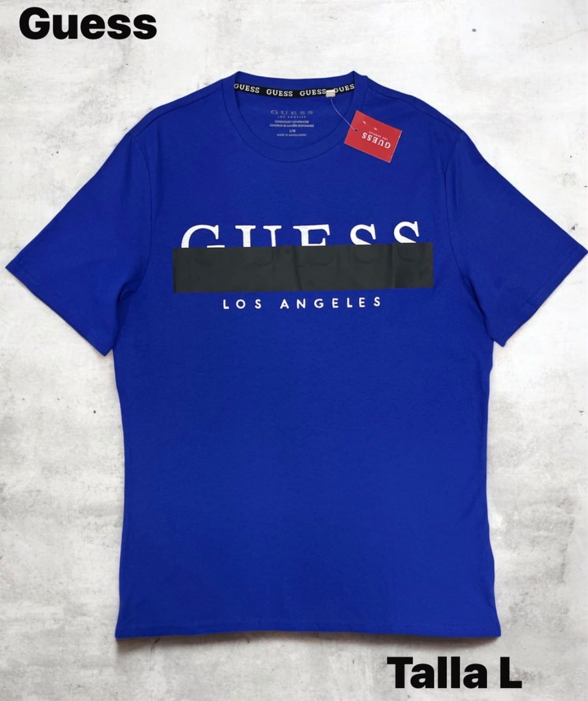 Playera GUESS azul talla L