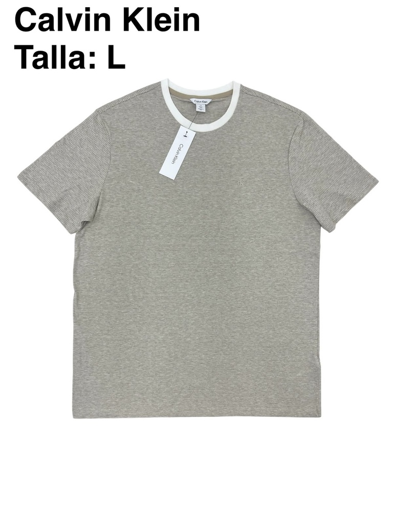 Playera Calvin Klein con cuello redondo blanco talla L