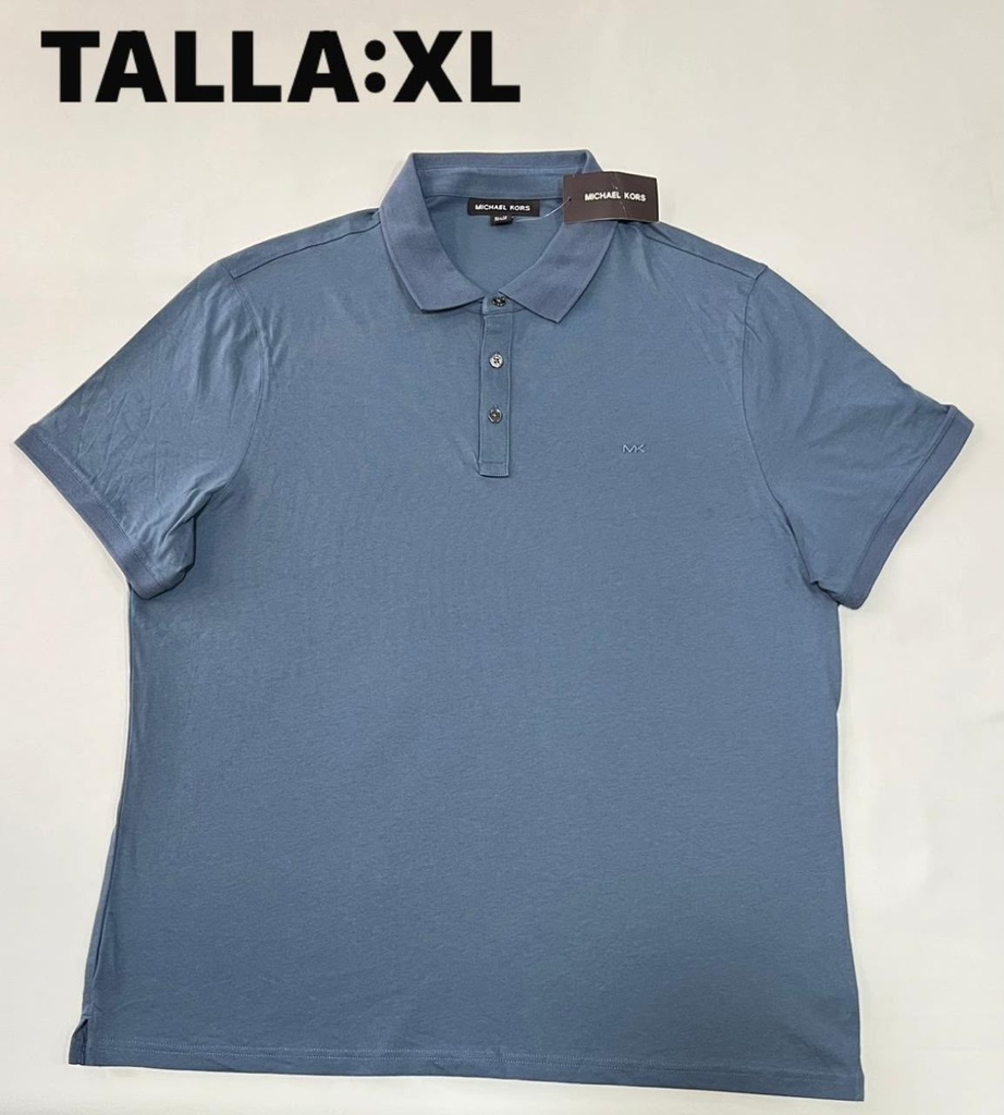 Playera Michael Kors azul con logotipo bordado en el pecho talla xl