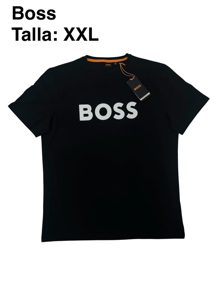 Playera BOSS negra de cuello redondon talla xxl