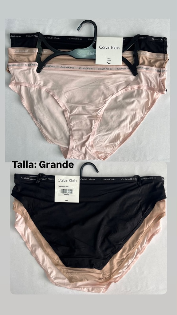 Calzón de dama Calvin Klein set de 3 piezas talla L