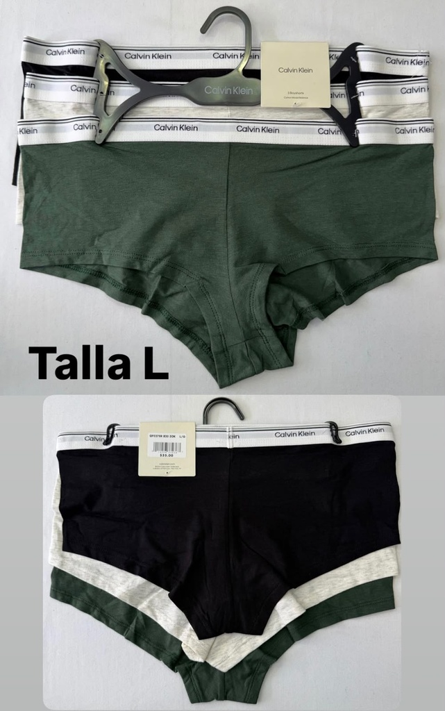 Boxer de dama Calvin Klein set de 3 piezas talla L