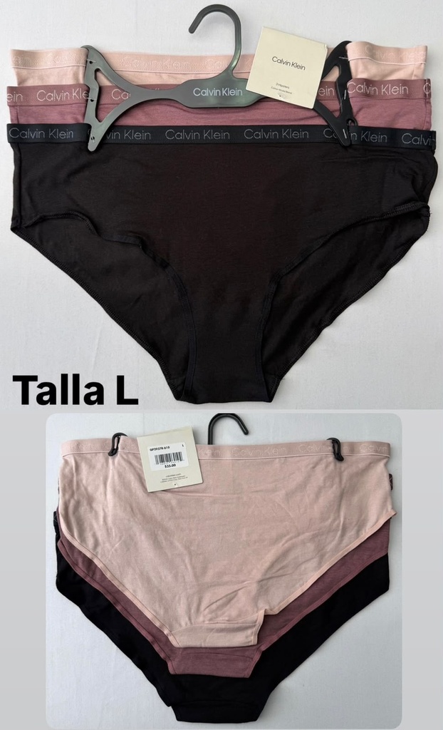 Calzón de dama Calvin Klein set de 3 piezas talla L