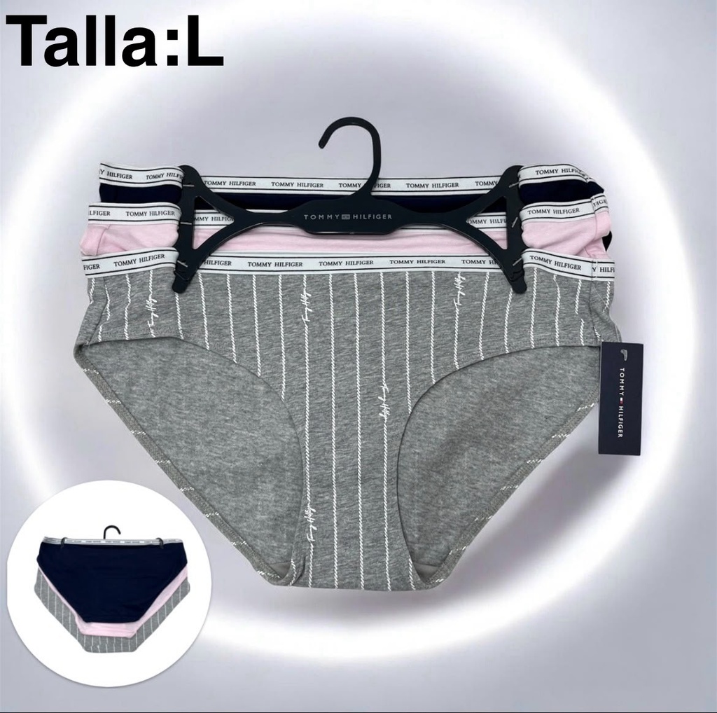Calzón de dama Tommy Hilfiger set de 3 piezas  talla L
