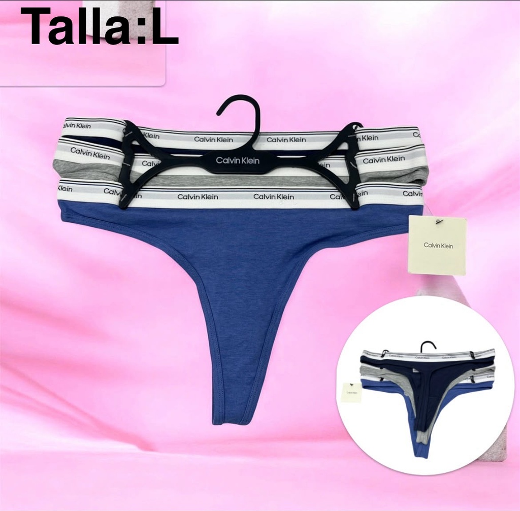 Tanga de dama Calvin Klein set de 3 piezas  talla L
