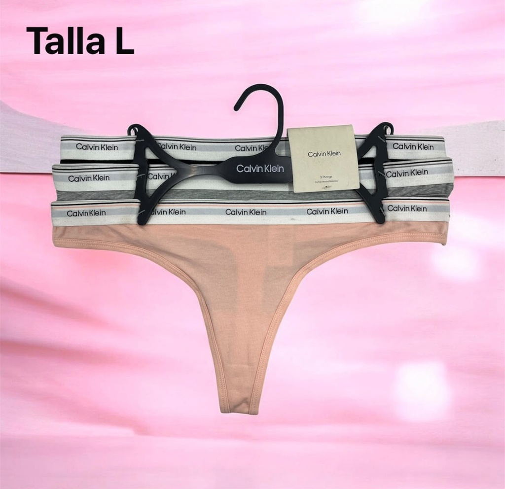 Tanga de dama Calvin Klein set de 3 piezas talla L