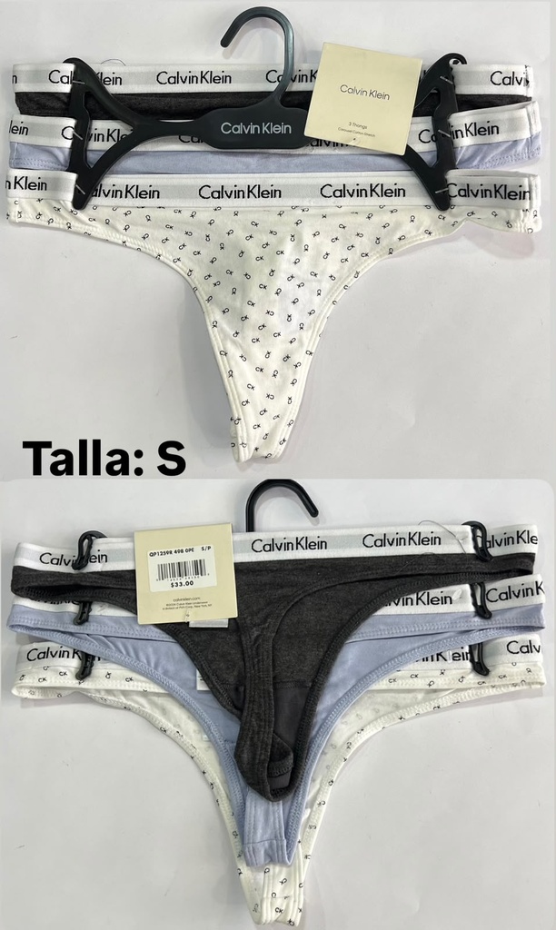 Tanga de dama Calvin Klein set de 3 piezas talla S