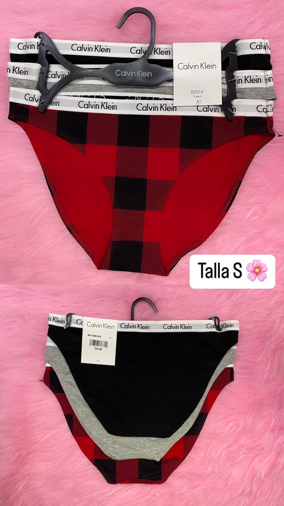 Calzón de dama Calvin Klein set de 3 piezas talla S