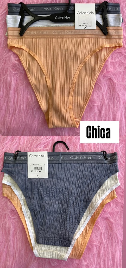 Calzón de dama Calvin Klein set de 3 piezas talla S