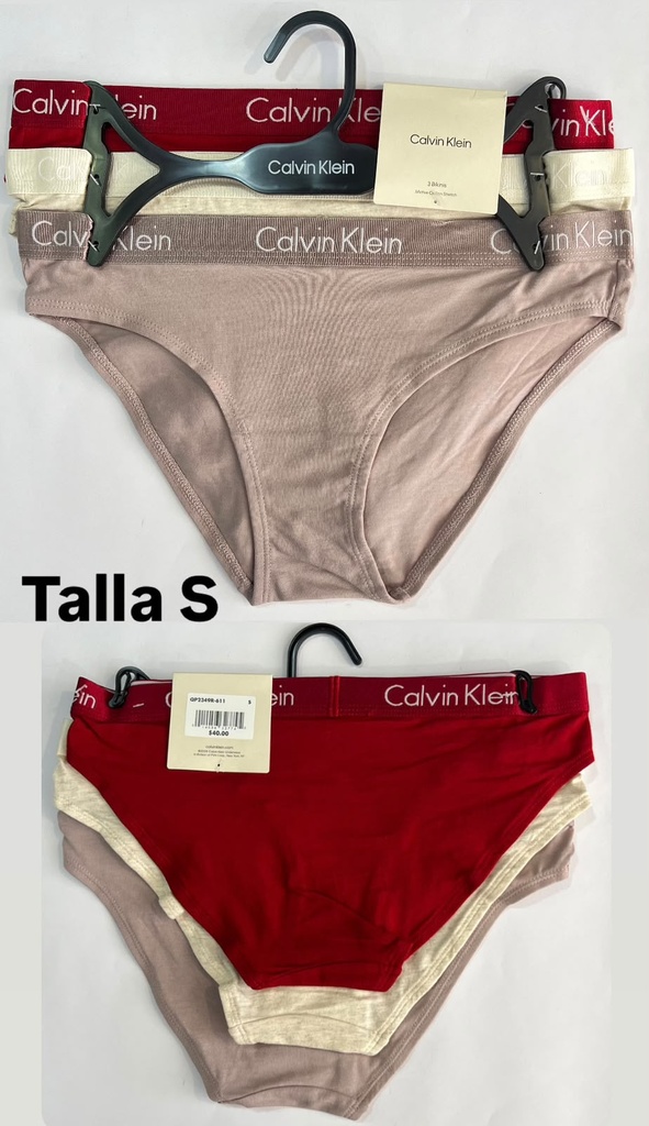 Calzón de dama Calvin Klein set de 3 piezas talla S