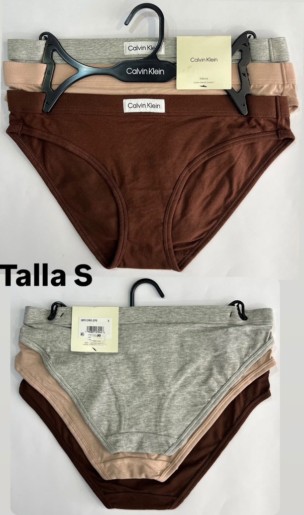 Calzón de dama Calvin Klein set de 3 piezas talla S