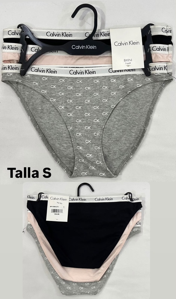Calzón de dama Calvin Klein set de 3 piezas talla S