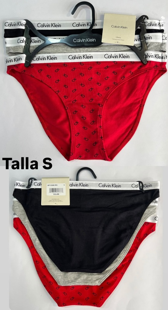 Calzón de dama Calvin Klein set de 3 piezas talla S