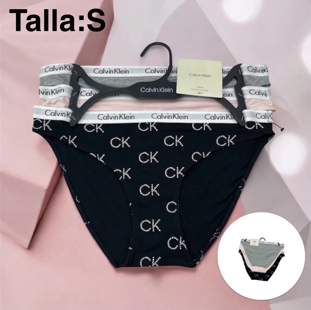 Calzón de dama Calvin Klein  set de  3 piezas talla S
