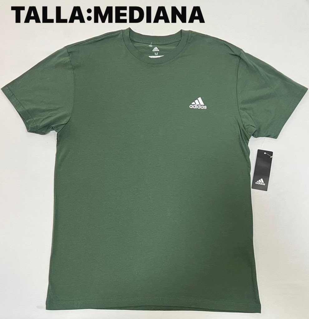 Playera Adidas verde de manga corta con logotipo en el pecho talla m