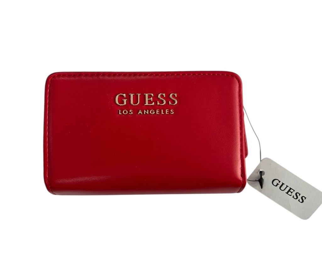 Cartera de dama GUESS roja con letras metálicas
