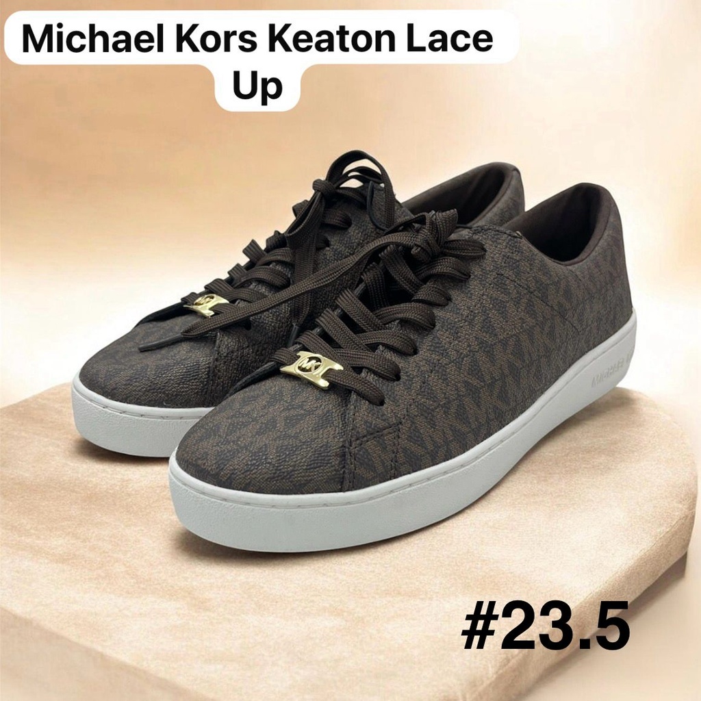 Tenis para dama Michael Kors Keaton Lace en color marrón talla 23.5