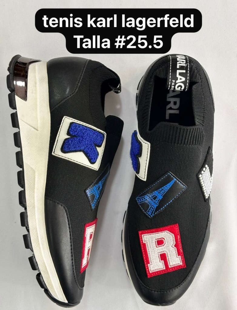 Tenis de dama Karl lagerfd de tipo slip-on en color negro talla 25.5