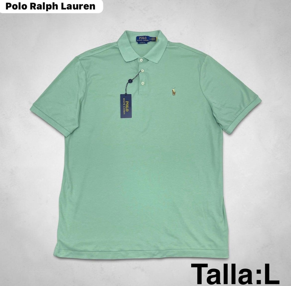 Playera Polo Ralph Laure con  el distintivo logotipo del jinete bordado talla L