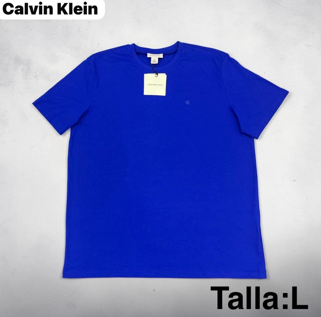 Playera Calvin Klein azul de cuello redondo talla L