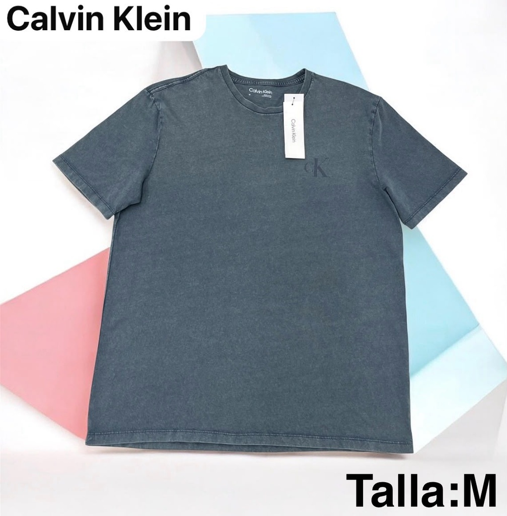 Playera Calvin Klein azul con efecto deslavado talla m