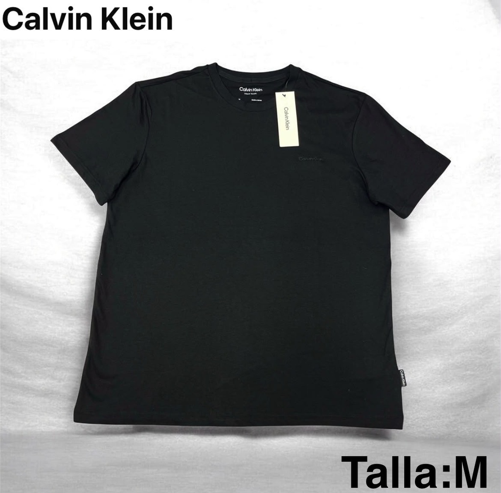 Playera Calvin Klein negra de cuello redondo  talla m
