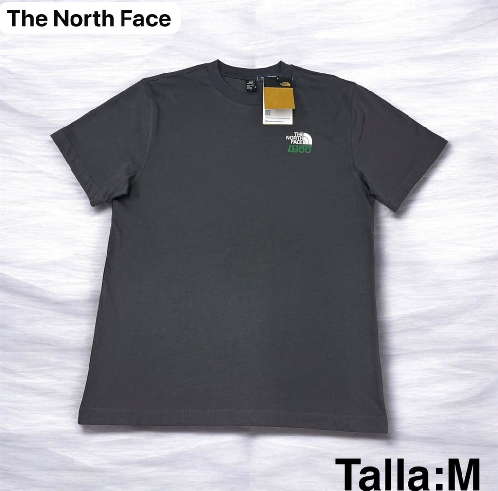 Playera The North Face gris con pequeño logotipo estampado en el pecho talla m