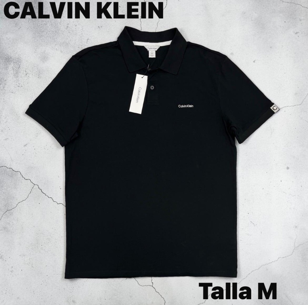 Playera tipo polo calvin klein black talla M