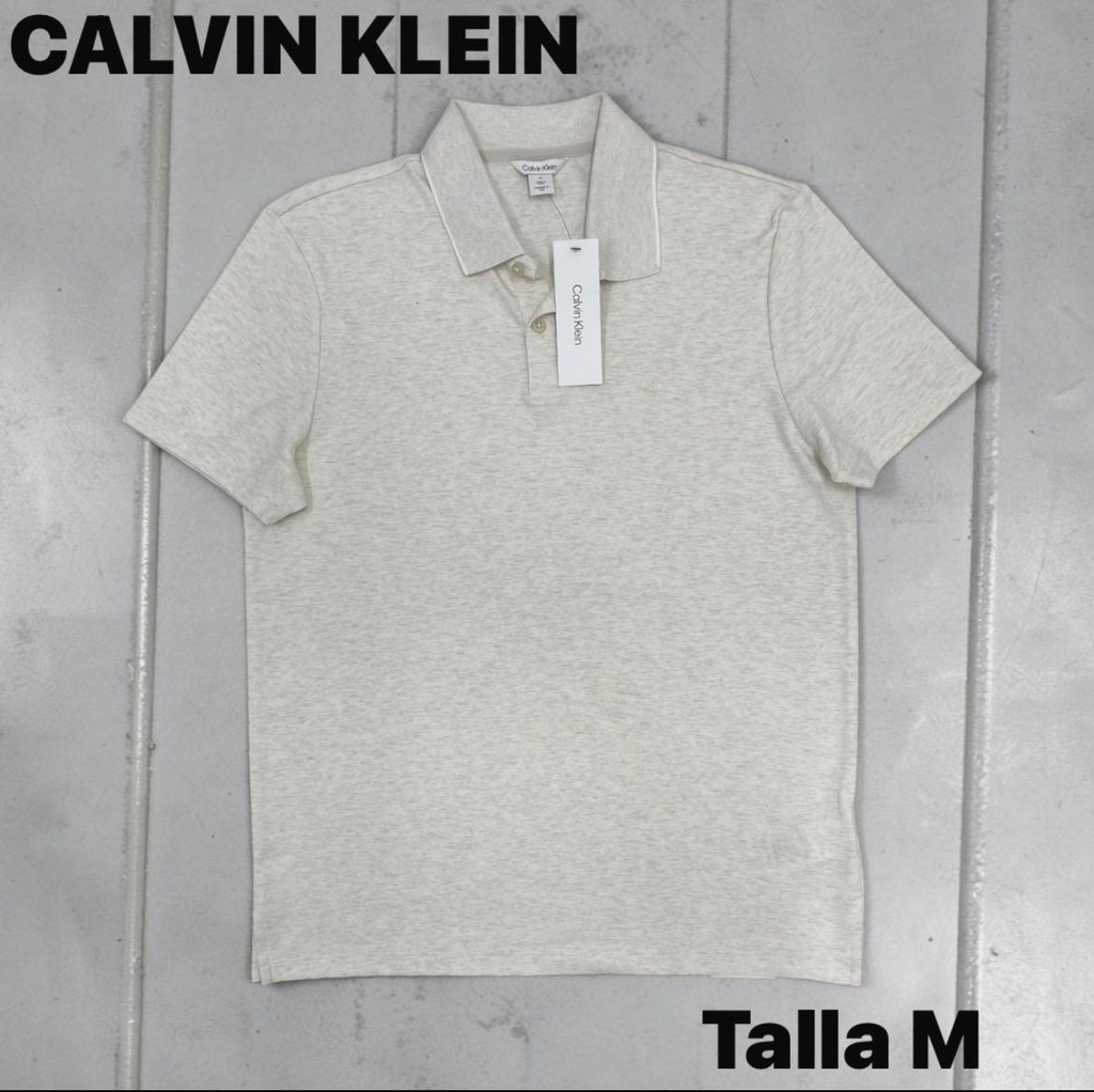 Playera tipo polo calvin klein blanca talla M