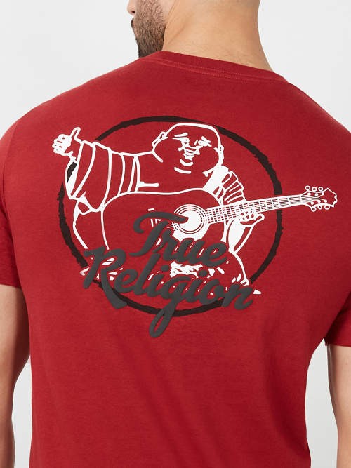 Playera Circle Buddha Logo T-Shirt | Red Dahlia | Size Medium | Cotton | True Religion