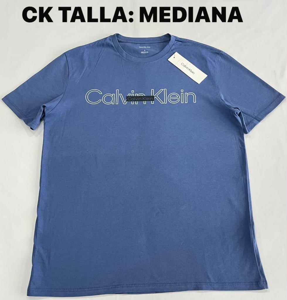 Playera Calvin Klein azul de cuello redondo talla m