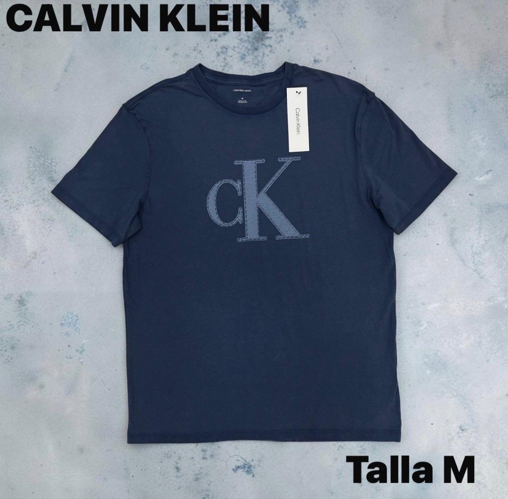 Playera calvin klein azul dark denim talla M
