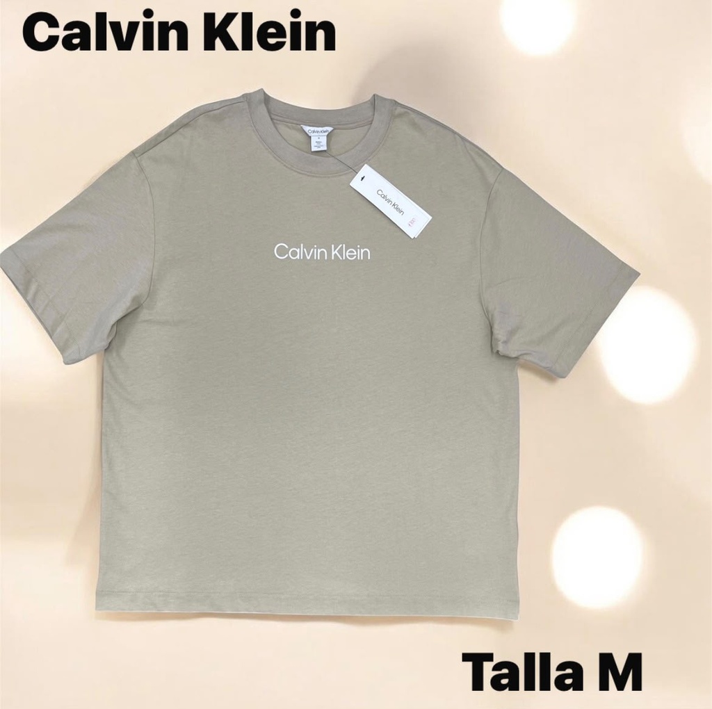 Playera Calvin Klein color beige talla m