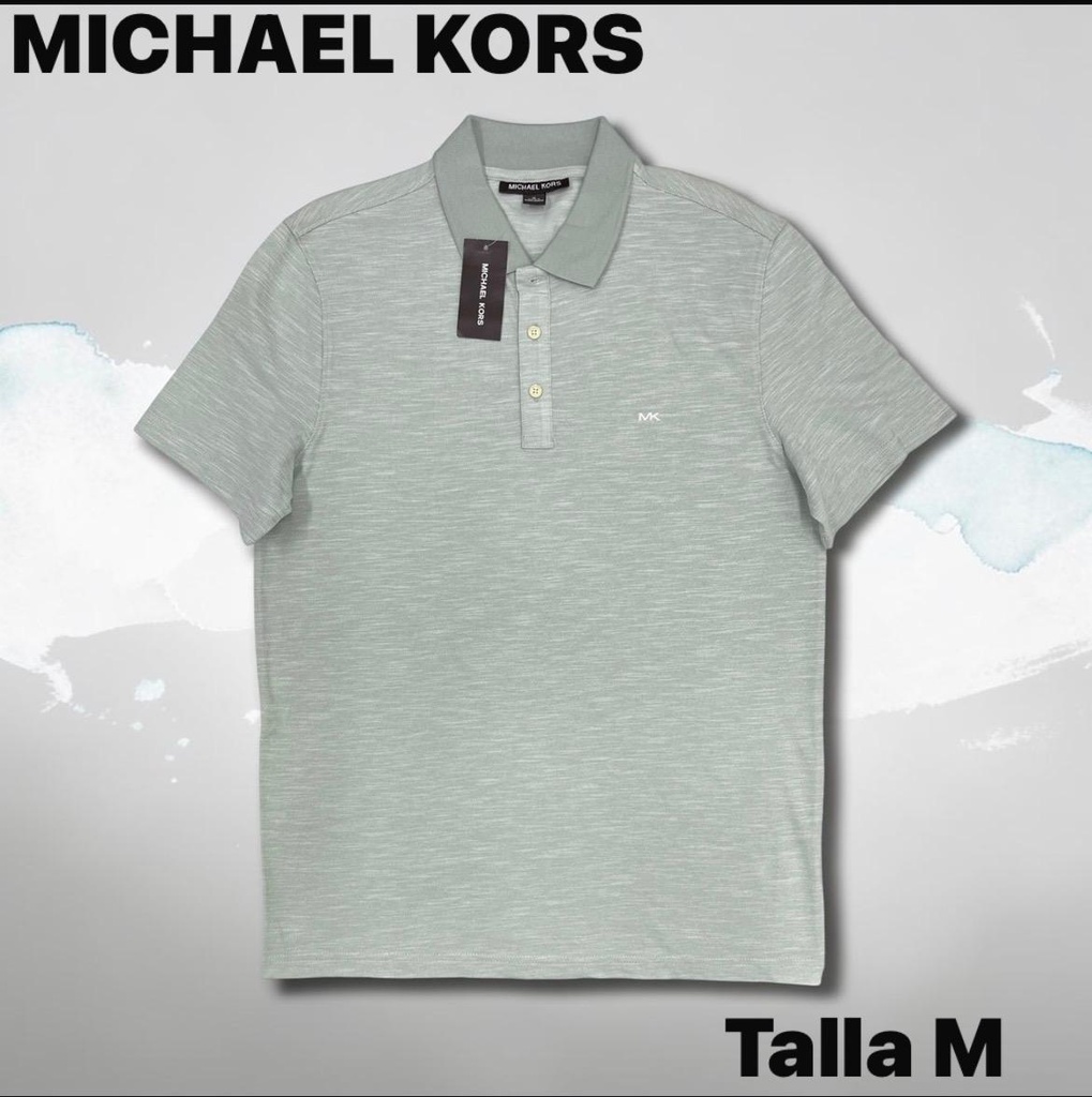 Playera tipo polo michael kors modelo pale sage